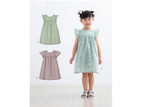 こども・フリル袖ワンピース(型紙)<img class='new_mark_img2' src='https://img.shop-pro.jp/img/new/icons5.gif' style='border:none;display:inline;margin:0px;padding:0px;width:auto;' />