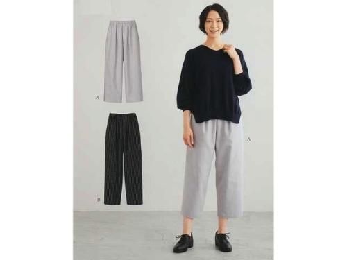 ウエストゴムのタックパンツ(型紙)