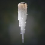 【ALLEGRI】アメリカ・クリスタルシーリングシャンデリア「BOTICELLI」11灯クローム(W650×H2500mm)