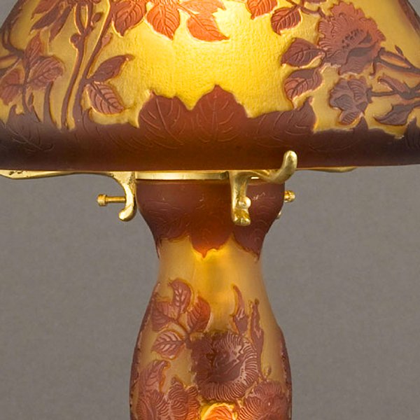 エミール・ガレ ２灯ランプ 高さ46.5センチ-
