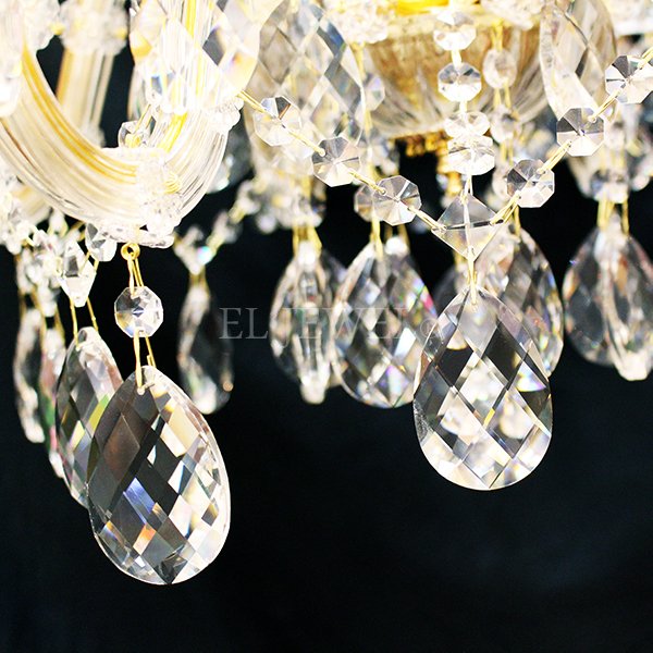 【LA LUCE】マリアテレサ型 チャイニーズクリスタルシャンデリア 12灯 (W650×H550mm) 