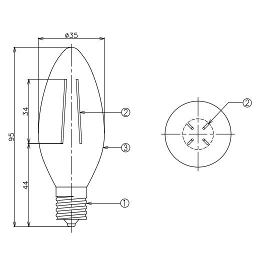 LEDŵ[Siphon]ǥꥢŵ35W˸E17ʦ35x95mmˢĴб