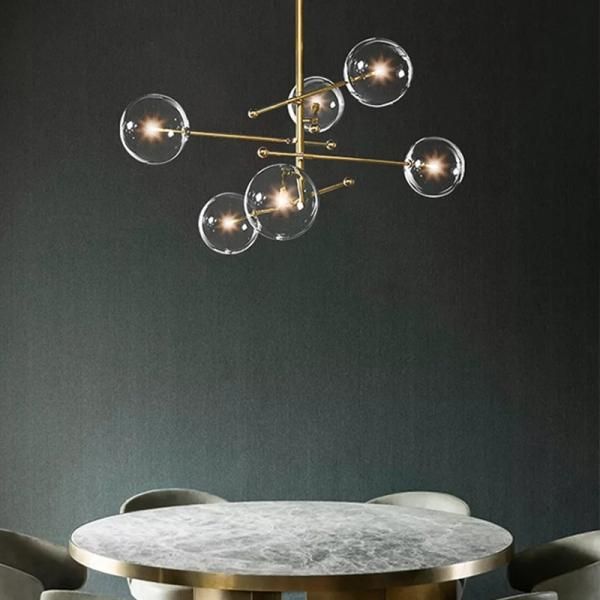 Dunying】デザインスプートニク照明 6灯/8灯 ゴールド/ブラック (W800