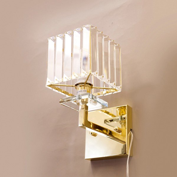 クリスタルウォールランプ1灯「LARY ラリー」・ゴールド（W150×D200