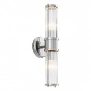 【EICHHOLTZ】デザイン照明ガラスシェードウォールランプ「CLARIDGES」2灯・クローム（W120×H465mm）