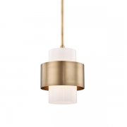 【HUDSON VALLEY】アメリカ・デザイン照明シェードライト「CORINTH」1灯・ゴールド（W279.4×H342.9mm）
