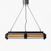 【HERMOSA】ペンダントライト「CYLINDER LAMP」4灯・ブラック（W804×H785mm）*