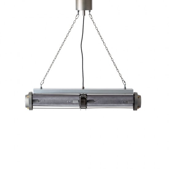 【HERMOSA】ペンダントライト「CYLINDER LAMP」4灯・シルバー（W804×H785mm）