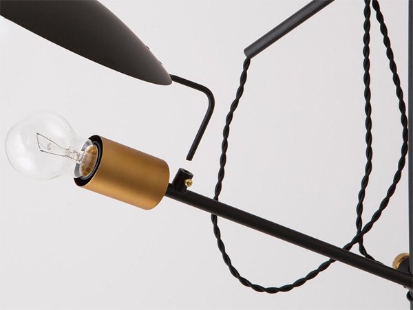 【HERMOSA】ポルダーフロアランプ「POLDER FLOOR LAMP」2灯・ブラック（W260×H1410mm）