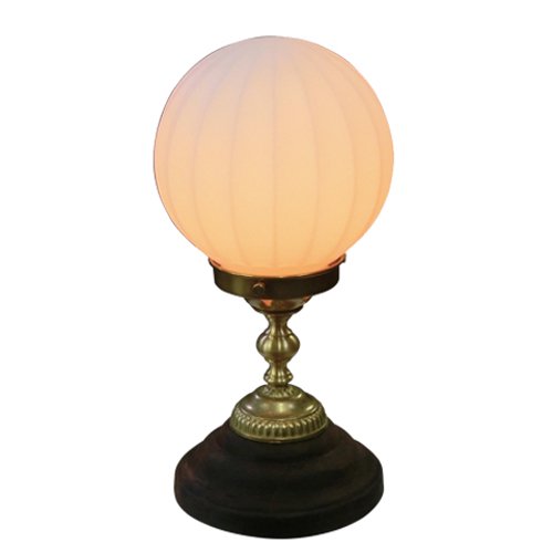 LAMPS】アンティーク調ガラスボールテーブルライト(W155×D155×H320mm)