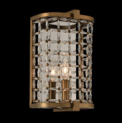 【ALLEGRI】アメリカ・クリスタルウォールライト「Verona」1灯ブラッシュパールブラス(W170×H300×D120mm)