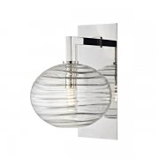 【HUDSON VALLEY】アメリカ・デザイン照明ガラスボールウォールライト「BRETON」1灯・クローム（W215.9×H323.8mm）
