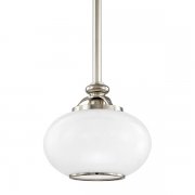 【HUDSON VALLEY】アメリカ・デザイン照明 オパールガラスシェードペンダントライト「CANTON」1灯（W228.6×H215.9mm）