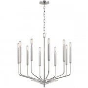 【HUDSON VALLEY】アメリカ・デザイン照明シャンデリア「GIDEON」10灯・クローム（W615.9×H628.6mm）