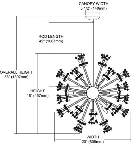 ELKۥꥫꥹ륷ǥꥢStarburst15W508H457mm