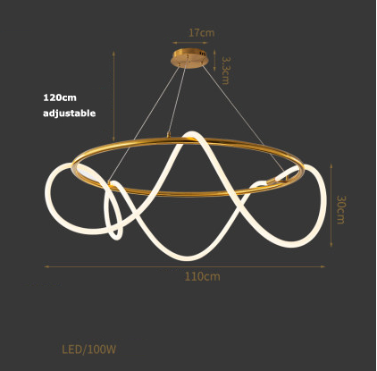 【１台在庫有！Φ800mmのみ】【Jasonlighting】北欧スタイル LED デザイン照明 ゴールド（Φ600／Φ600／Φ1100×H300mm）