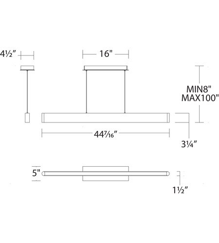 WAC Lightingۥڥȥ󥰥饤ȡVolo1L1130W38H83-2159mm