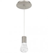 【Modern Forms】アメリカ・デザイン照明 ペンダントライト「Plum」LED サテンニッケル（Φ76×H152mm）