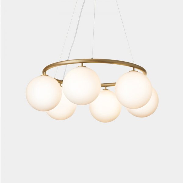 NuuraۡMiira 6 Circular pendant, brass - opal whiteץǥڥȥ饤6 ֥饹-ѡ(800H200mm)