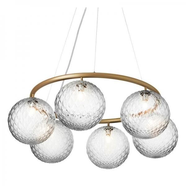 NuuraۡMiira 6 Circular pendant, brass - clearץǥڥȥ饤6 ֥饹-ꥢ(800H200mm)