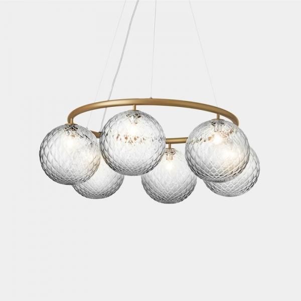 NuuraۡMiira 6 Circular pendant, brass - clearץǥڥȥ饤6 ֥饹-ꥢ(800H200mm)