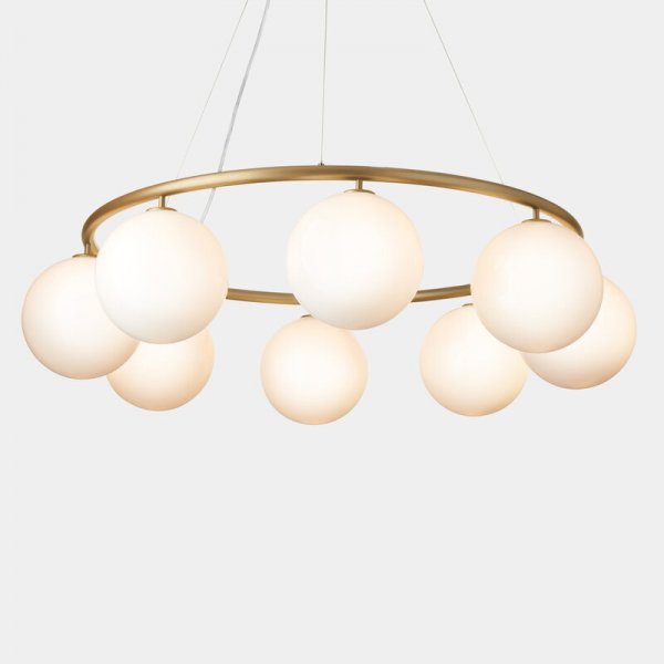 NuuraۡMiira 8 Circular pendant, brass - opal whiteץǥڥȥ饤8 ֥饹-ѡ(1000H200mm)