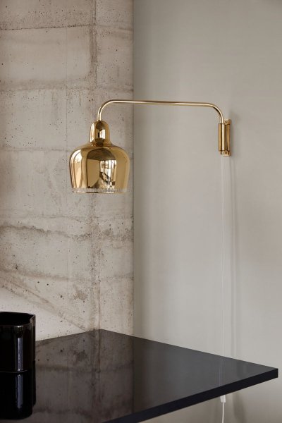 ArtekۡAalto wall lamp A330S Golden Bell, brassץǥ ֥饹(170D480H260mm)