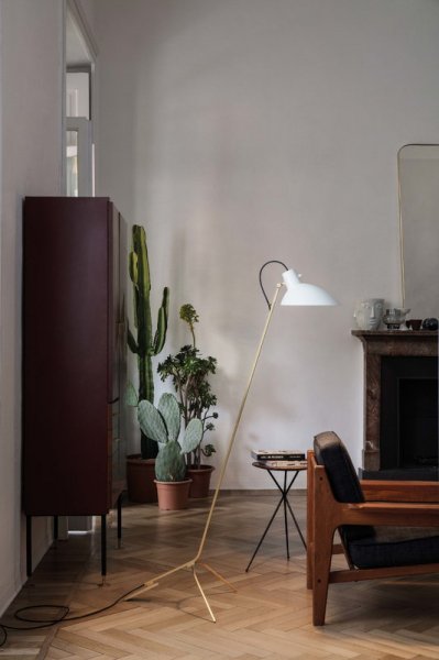 AstepۡVV Cinquanta floor lamp, brass - whiteץǥե ֥饹-ۥ磻(W478D1035H1470mm)