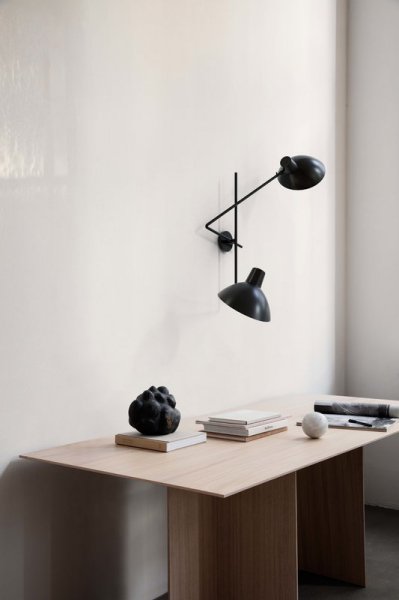 AstepۡVV Cinquanta Twin wall lamp, blackץǥ  ֥å (W1130D538H524mm)