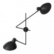 AstepۡVV Cinquanta Twin wall lamp, blackץǥ  ֥å (W1130D538H524mm)