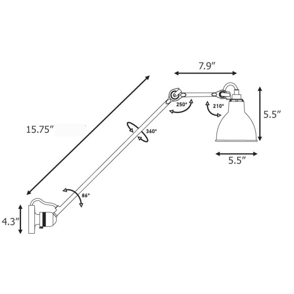 DCW editionsۡLampe Gras 304 L 40 lamp, round shade, blackץǥ ֥å (140mm)