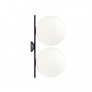 【Flos】「IC C／W2 Double wall／ceiling lamp, black」デザイン照明ウォール／シーリングランプ2灯 ブラック（Φ300×W345×H620mm）
