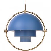 【GUBI】デンマーク・北欧デザイン照明「Multi-Lite pendant」ペンダントライト ブラス-ブルー（Φ360×H360mm)