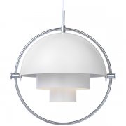 【GUBI】デンマーク・北欧デザイン照明「Multi-Lite pendant」ペンダントライト クローム-ホワイト（Φ360×H360mm)