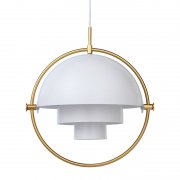 【GUBI】デンマーク・北欧デザイン照明「Multi-Lite pendant, small」ペンダントライト スモール ブラス-セミマットホワイト（Φ255×H255mm)