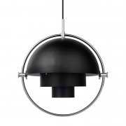 【GUBI】デンマーク・北欧デザイン照明「Multi-Lite pendant, small」ペンダントライト スモール クローム-セミマットブラック（Φ255×H255mm)
