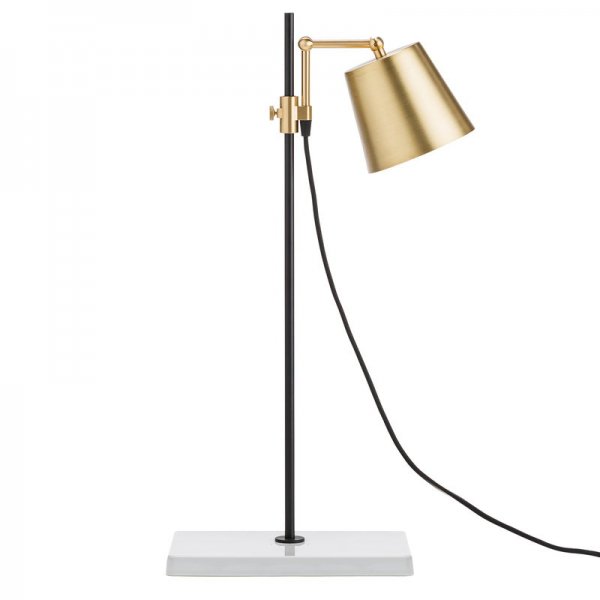 black and brass table lamp