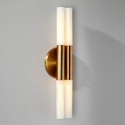 アメリカ・デザイン照明ガラスシェードウォールライト「BELLA」4灯ゴールド（W150×D70×H520mm）