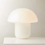 アメリカ・デザイン照明ホワイトガラステーブルライト「SENZA」1灯（W300×H310mm）