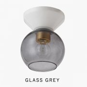 【HERMOSA】ピッコラシーリングランプ「PICCOLA」ガラスシェード・グレー（W150×H190mm）