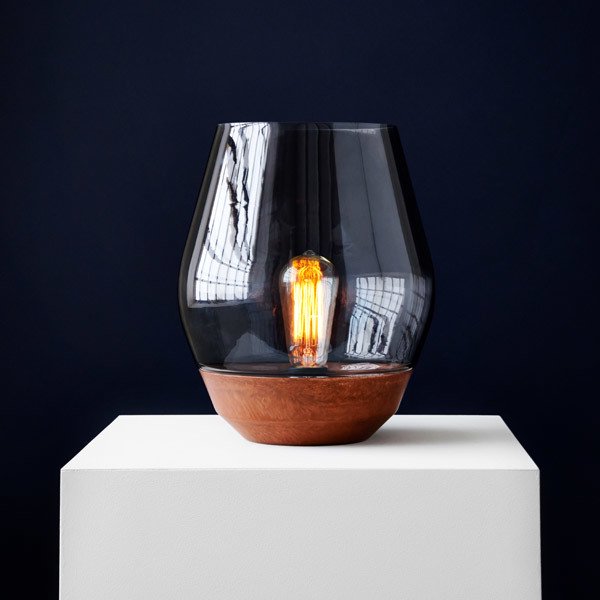 סۡNew WorksۡBowl table lamp, raw copper - light smoked glassץơ֥ Ƽ-饤ȥ⡼饹(250H300mm)