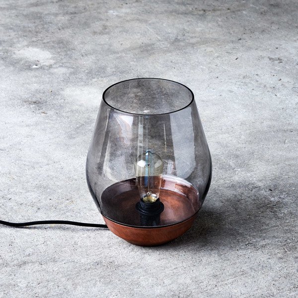 סۡNew WorksۡBowl table lamp, raw copper - light smoked glassץơ֥ Ƽ-饤ȥ⡼饹(250H300mm)