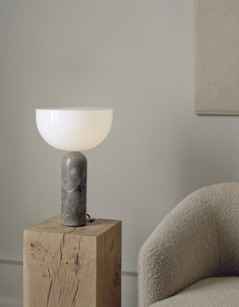 New WorksۡKizu table lamp, large, grey marbleץơ֥ 졼ޡ֥(300H450mm)