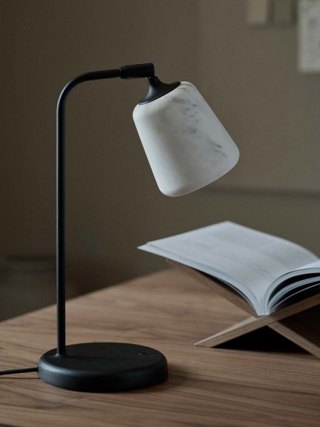 New WorksۡMaterial table lamp, The Black Sheep Edition, white marbleץơ֥ ۥ磻ȥޡ֥(W190H450mm)