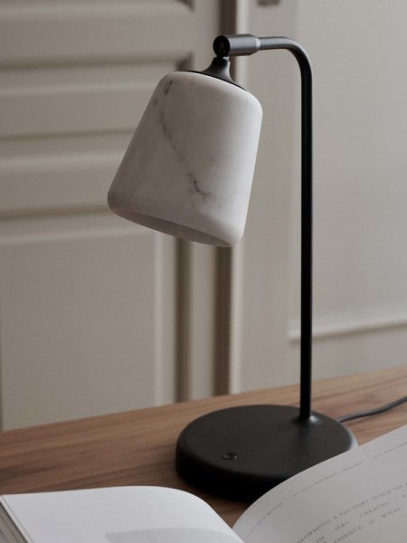 New WorksۡMaterial table lamp, The Black Sheep Edition, white marbleץơ֥ ۥ磻ȥޡ֥(W190H450mm)