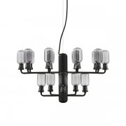 【Normann Copenhagen】「Amp chandelier, small, smoke - black」デザイン照明 15灯 スモーク-ブラック（Φ625×H325mm)