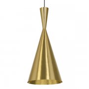 【Tom Dixon】「Beat Tall LED pendant, brushed brass」ペンダントライト ブラッシュドブラス（Φ190×H360mm)