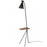 【Warm Nordic】「Cone floor lamp with table, black」フロアランプ ブラック(W280×D330×H1440mm)