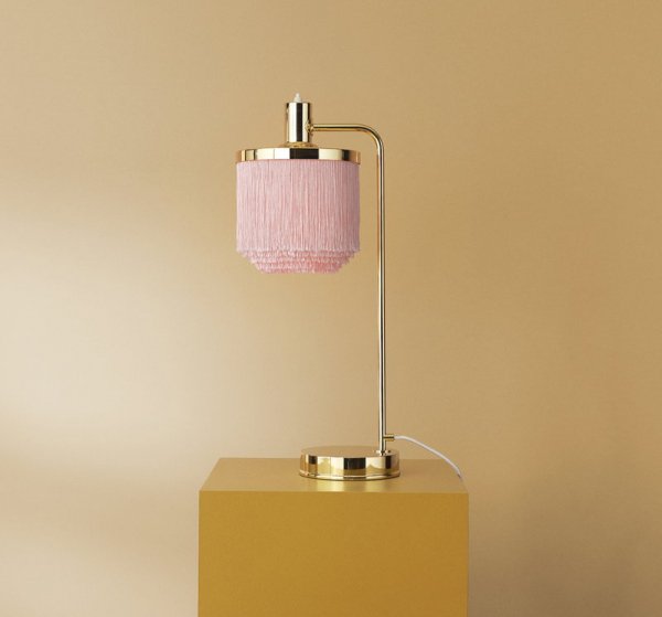 Warm NordicۡFringe table lamp, pale pinkץơ֥ ڡԥ(W200D260H610mm)