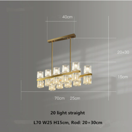 【E-Light】ストレートガラスシェード デザイン照明 10〜60灯 （W700〜W1400mm） 